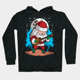 Christmas Santa Claus Guitar Player Guitarist Musician Gift Hoodie